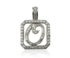 Sidabrinis Pakabukas - Vardo Raidė. Metalas: Sidabras. Praba: 925°. Akmuo: Cirkonai - 30 mm. - 5.8 g.