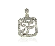 Sidabrinis Pakabukas - Vardo Raidė. Metalas: Sidabras. Praba: 925°. Akmuo: Cirkonai - 30 mm. - 5.5 g.