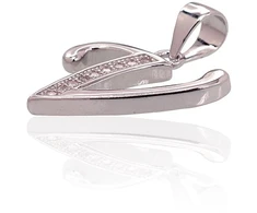 Sidabrinis Pakabukas - Vardo Raidė. Metalas: Sidabras. Praba: 925°. Akmuo: Cirkonai - 1.5 g. - 20 mm.