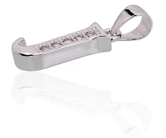 Sidabrinis Pakabukas - Vardo Raidė. Metalas: Sidabras. Praba: 925°. Akmuo: Cirkonai - 1.2 g. - 21 mm.