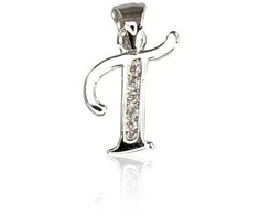 Sidabrinis Pakabukas - Vardo Raidė. Metalas: Sidabras. Praba: 925°. Akmuo: Cirkonai - 0.6 g. - 15 mm.