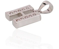 Sidabrinis Pakabukas - Vardo Raidė. Metalas: Sidabras. Praba: 925°. Akmuo: Cirkonai - 1.7 g. - 19 mm.