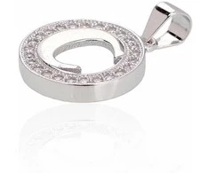 Sidabrinis Pakabukas - Vardo Raidė. Metalas: Sidabras. Praba: 925°. Akmuo: Cirkonai - 1.9 g. - 21 mm.