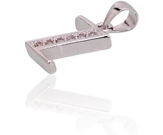 Sidabrinis Pakabukas - Vardo Raidė. Metalas: Sidabras. Praba: 925°. Akmuo: Cirkonai - 1.2 g. - 19 mm.