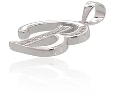 Sidabrinis Pakabukas - Vardo Raidė. Metalas: Sidabras. Praba: 925°. Akmuo: Cirkonai - 2.1 g. - 23 mm.