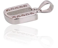 Sidabrinis Pakabukas - Vardo Raidė. Metalas: Sidabras. Praba: 925°. Akmuo: Cirkonai - 1.8 g. - 19 mm.