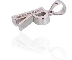 Sidabrinis Pakabukas - Vardo Raidė. Metalas: Sidabras. Praba: 925°. Akmuo: Cirkonai - 1.3 g. - 20 mm.