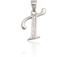 Sidabrinis Pakabukas - Vardo Raidė. Metalas: Sidabras. Praba: 925°. Akmuo: Cirkonai - 1.3 g. - 21 mm.