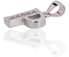 Sidabrinis Pakabukas - Vardo Raidė. Metalas: Sidabras. Praba: 925°. Akmuo: Cirkonai - 1.3 g. - 19 mm.