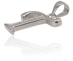 Sidabrinis Pakabukas - Vardo Raidė. Metalas: Sidabras. Praba: 925°. Akmuo: Cirkonai - 1.3 g. - 21 mm.