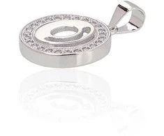 Sidabrinis Pakabukas - Vardo Raidė. Metalas: Sidabras. Praba: 925°. Akmuo: Cirkonai - 1.8 g. - 21 mm.
