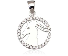 Sidabrinis pakabukas Zodiakas. Metalas: Sidabras. Praba: 925°. Akmuo: Cirkonai - 2.4 g. - 24 mm.