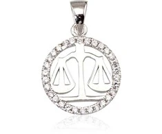 Sidabrinis pakabukas Zodiakas. Metalas: Sidabras. Praba: 925°. Akmuo: Cirkonai - 2.2 g. - 24 mm.