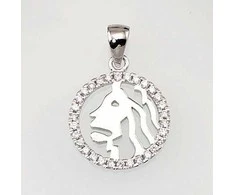 Sidabrinis pakabukas Zodiakas. Metalas: Sidabras. Praba: 925°. Akmuo: Cirkonai - 2.6 g. - 24 mm.