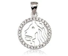 Sidabrinis pakabukas Zodiakas. Metalas: Sidabras. Praba: 925°. Akmuo: Cirkonai - 2.7 g. - 24 mm.
