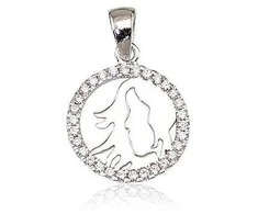 Sidabrinis pakabukas Zodiakas. Metalas: Sidabras. Praba: 925°. Akmuo: Cirkonai - 24 mm. - 2.8 g.
