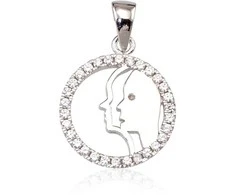 Sidabrinis pakabukas Zodiakas. Metalas: Sidabras. Praba: 925°. Akmuo: Cirkonai - 2.5 g. - 24 mm.