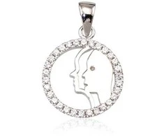 Sidabrinis pakabukas Zodiakas. Metalas: Sidabras. Praba: 925°. Akmuo: Cirkonai - 2.5 g. - 24 mm.