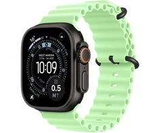 Apple Watch 49mm Neon Green Ocean Band Extension - Natural Titanium Finish - MGCG4ZM/A