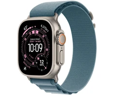 Apple Watch 49mm Light Blue Alpine Loop - Large - Natural Titanium Finish - MFTK4ZM/A