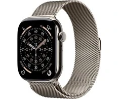 Apple Watch Series 11 GPS + Cellular 42mm Natural Titanium Case with Natural Milanese Loop - MF8P4ET/A
