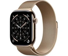 Apple Watch Series 11 GPS + Cellular 42mm Gold Titanium Case with Gold Milanese Loop - MF8Y4ET/A
