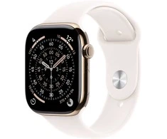 Apple Watch Series 11 GPS + Cellular 42mm Gold Titanium Case with Light Blush Sport Band - M/L - MF8X4ET/A