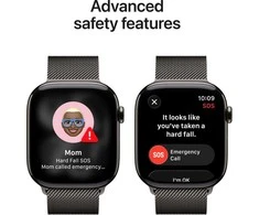 Apple Watch Series 11 GPS + Cellular 46mm Slate Titanium Case with Slate Milanese Loop - M/L - MFD44ET/A