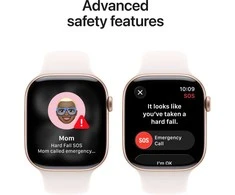Apple Watch Series 11 GPS + Cellular 46mm Rose Gold Aluminium Case with Light Blush Sport Band - S/M - MFCG4ET/A