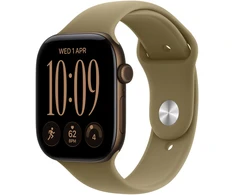 Apple Watch Series 12 GPS 42mm Dark Bronze Aluminium Case with Olive Sport Band - S/M - MJEF4ET/A