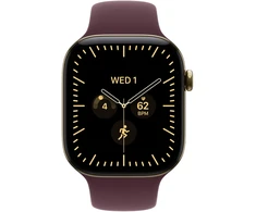 Apple Watch Series 12 GPS + Cellular 42mm Radiant Gold Titanium Case with Burgundy Sport Band - S/M - MJGJ4ET/A