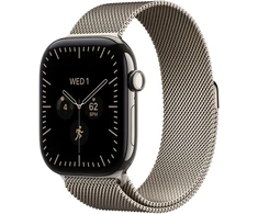 Apple Watch Series 12 GPS + Cellular 46mm Natural Titanium Case with Natural Milanese Loop - S/M - MJGP4ET/A