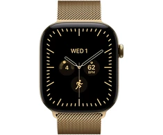 Apple Watch Series 12 GPS + Cellular 46mm Radiant Gold Titanium Case with Radiant Gold Milanese Loop - S/M - MJGU4ET/A