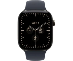Apple Watch Series 12 GPS + Cellular 46mm Natural Titanium Case with Navy Blue Sport Band - S/M - MJGM4ET/A