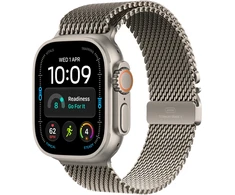 Apple Watch Ultra 4 GPS + Cellular 49mm Natural Titanium Case with Natural Titanium Milanese Loop - L - MJAA4ET/A