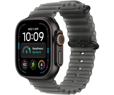 Apple Watch Ultra 4 GPS + Cellular 49mm Black Titanium Case with Translucent Black Ocean Band - MJAY4ET/A