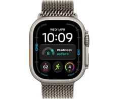 Apple Watch Ultra 4 GPS + Cellular 49mm Natural Titanium Case with Natural Titanium Milanese Loop - L - MJAA4ET/A