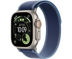 Apple Watch Ultra 3 GPS + Cellular 49mm Natural Titanium Case with Blue/Bright Blue Trail Loop - M/L - MEWU4ET/A