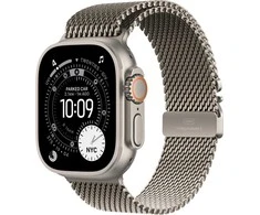 Apple Watch Ultra 3 GPS + Cellular 49mm Natural Titanium Case with Natural Titanium Milanese Loop - Medium - MEWY4ET/A