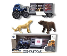 Cooler Stuff Mašina vilkikas inercinis su gyvūnais, 1:43