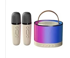 K52 Karaoke kolonėlė su dviem mikrofonais (RGB šviesos)