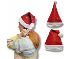 Magy Kalėdinė senelio Santa kepurė blizgučiais
