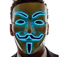 Magy Kaukė Anonymous Helovin vakarėliui šviečianti