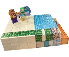 Magy Minecraft statybinių blokų rinkinys kambarys sniegas 77 vienetai