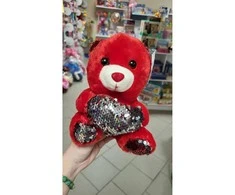 Magy Pliušinis meškutis Valentino dienai, su širdele, 20 cm.