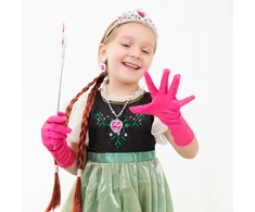 Magy Princesė Ana Frozen - papuošalų rinkinys 8 vnt., atlaso pirštinės