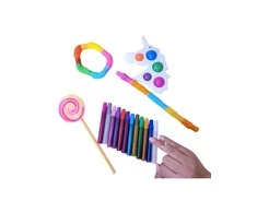 Magy Žaislų rinkinys, 7 vnt., 3-7 metų vaikams, šviečiantis lollipop, šlangos, žiedelis