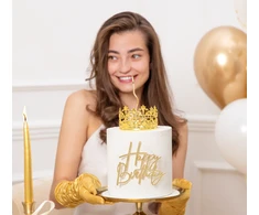 Partypal Torto dekoracija karūna auksinė 10 cm skersmuo