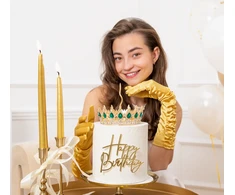 Partypal Torto dekoracija karūna žali kristalai 15 cm skersmuo