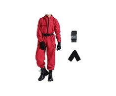 Magy Squid game kostiumas L - XL dydis plius kaukė pirštinės pošalmis ir diržas